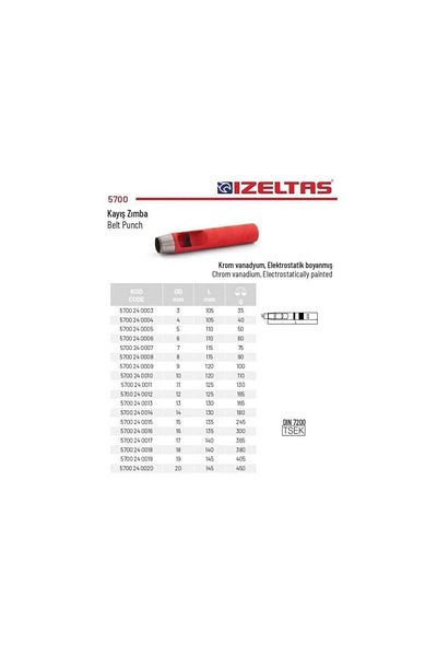 İzeltaş Strap Punch 16 mm - 5700 24 0016