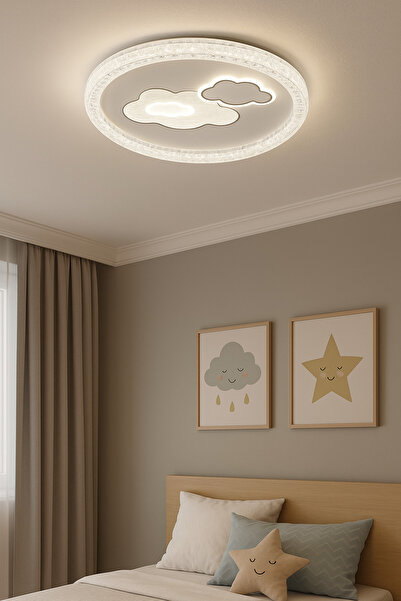 Led A++ Plafonyer Tavana Yapışık Kumandalı Avize 3 Renk (BEYAZ,SARI,G.IŞIĞI).