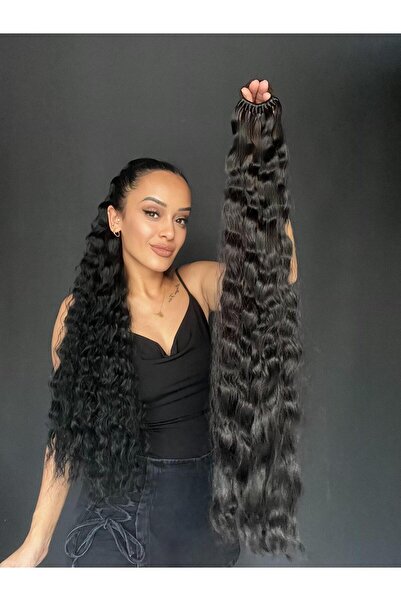 Suzan Peruk Rus Afro Dalgası Lastikli At Kuyruğu Saç Tokası