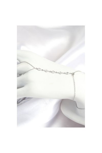 Skygo Brass Zircon Stone Y Model Silver Color Women's Shahmeran - Tj-Sn692