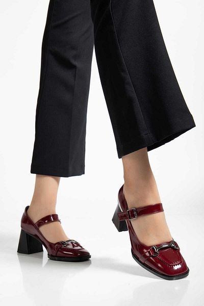 Kartezyen New Season Blunt Toe Belt Women's Daily Classic Heeled Shoes