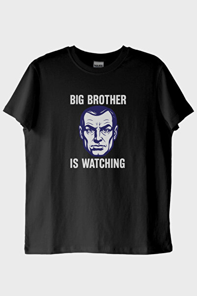 Generic Brand Big Brother Is Watching Printed Dystopian Black T-Shirt