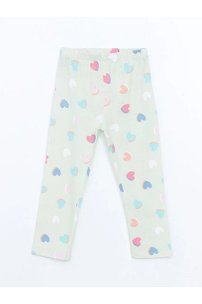 LC Waikiki Lcw Kids Green Elastic Waist Printed Girls' Pajama Bottoms