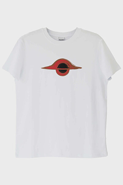 NUUGG Karadelik Baskılı Uzay Temalı Beyaz Tişört