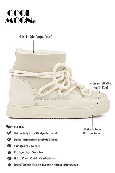 Cool Moon Tenis de damă din shearling autentic 355077