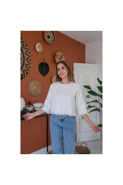 Omarı    White Tassel Detailed Blouse