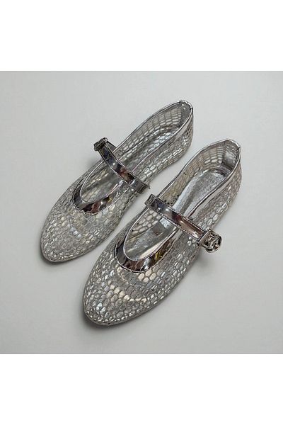 runa shoes Silvery Mesh Ballerina