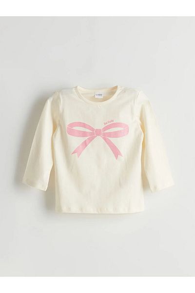 LC Waikiki Lcw Kids Ecru Ribbon Detailed Girls' Pajama Set