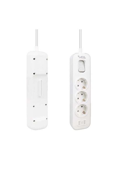 Zibox Vea Ve-Nova103 a Class 3 Gang Switched 1.5 Meter Surge Protected Socket