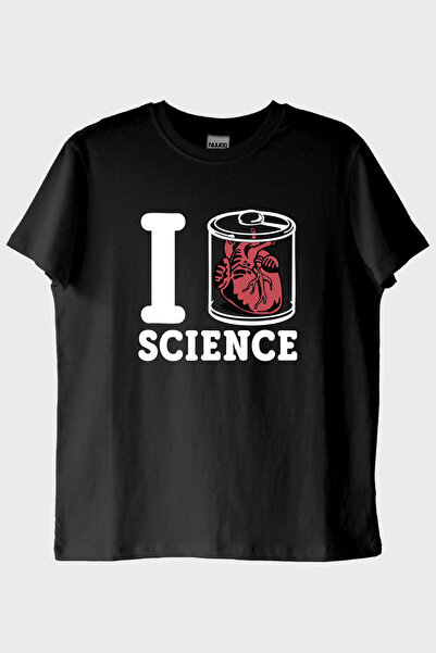 NUUGG I Love Science Anatomical Heart Printed T-Shirt (XXL / Black)