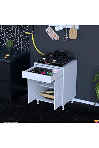 Modilayn QPLAS (M) Set Ocak Altı Dolap 60x88x48 cm Çekmeceli, Kapaklı 2 Göz R...