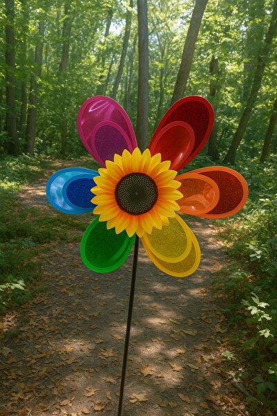 Umut Büyük Boy Rüzgar Gülü - Ayçiçek Temalı Rüzgar Gülü Mat ve canlı renkli B...