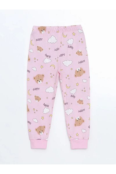 LC Waikiki Lcw Kids Pink Elastic Waist Printed Girls' Pajama Bottoms