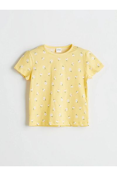 LC Waikiki Lcw Kids Yellow Printed Girls' Shorts Pajama Set