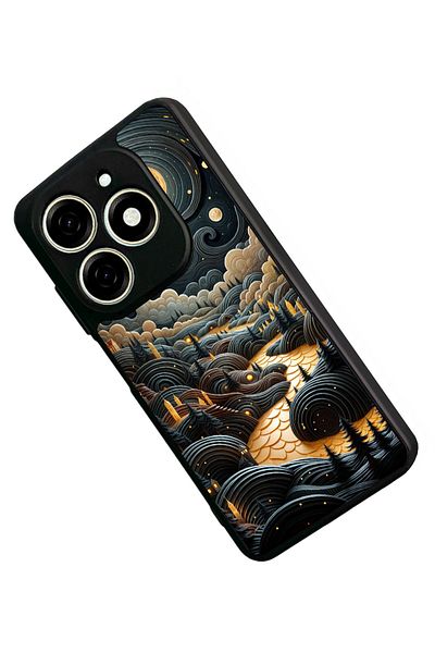 TECNO حافظة Spark 20 Matte Black المتوافقة - سيليكون ناعم، واقي، غطاء ممتص للصدمات