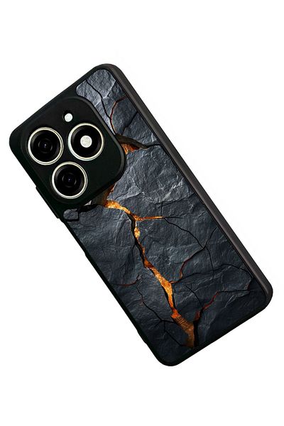 TECNO حافظة Spark 20 Matte Black المتوافقة - سيليكون ناعم، واقي، غطاء ممتص للصدمات