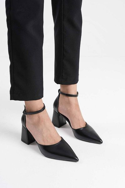 Zerenyus Doren Premium Black Skin Women's Heeled Shoes