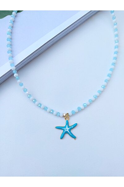 Alexis Carrel Crystal Beaded Design Necklace with Starfish Detail