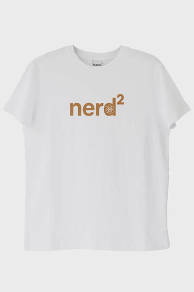 NUUGG Nerd² Atom Symbol Printed White T-Shirt (XXL / White)
