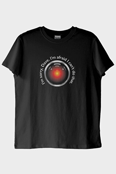Generic Brand I&I # 039;m Sorry Dave Sci-Fi Themed Printed Black T-Shirt