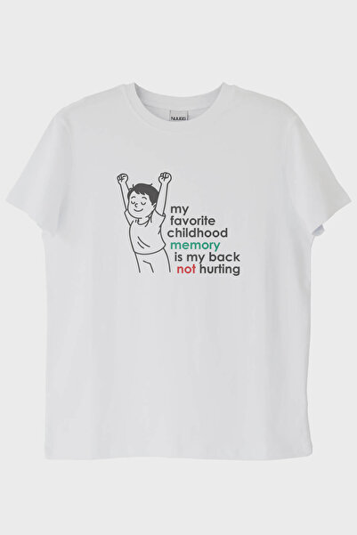 NUUGG My Favorite Childhood Memory Printed White T-Shirt