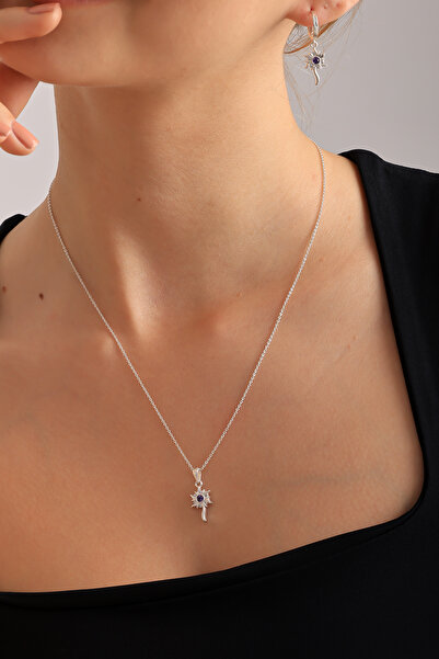 Lucente Jewellery Özel Hediye Kutulu 925 Ayar Gümüş Kaplama Ra'nın Gözü Kolye...