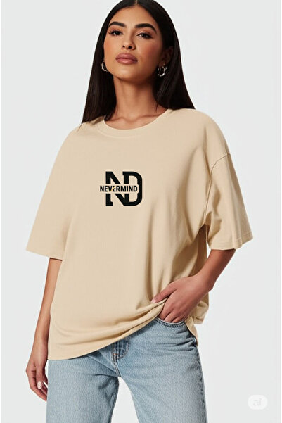 NEVERMIND supradimensionat Tricou Femei |   「NEVERMIND」 cu imprimeu Wide Fit tricou Unisex