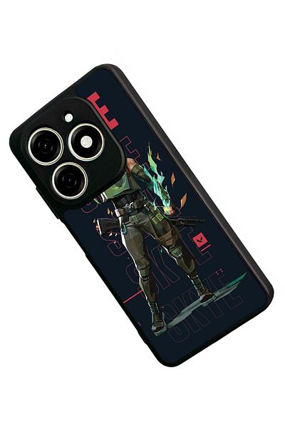 TECNO حافظة Spark 20 Matte Black المتوافقة - سيليكون ناعم، واقي، غطاء ممتص للصدمات