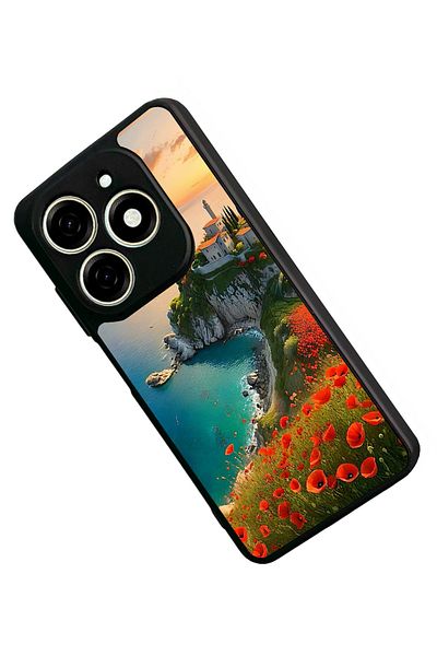 TECNO حافظة Spark 20C متوافقة مع اللون الأسود غير اللامع - سيليكون ناعم، واقي، غطاء ممتص للصدمات