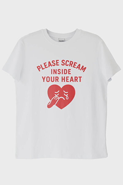 Generic Brand Please Scream Inside Your Heart T-Shirt (XL / White)