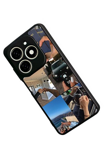 TECNO حافظة Spark 20 Matte Black المتوافقة - سيليكون ناعم، واقي، غطاء ممتص للصدمات