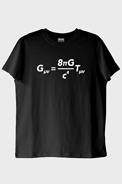 NUUGG تي شيرت أسود بتصميم مع صيغة آينشتاين في الجسم (M / أسود)