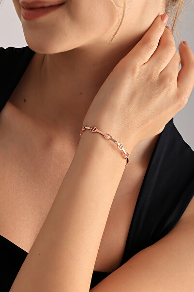 Lucente Jewellery Özel Hediye Kutulu 925 Ayar Rose Gümüş Kaplama Zincir Model...