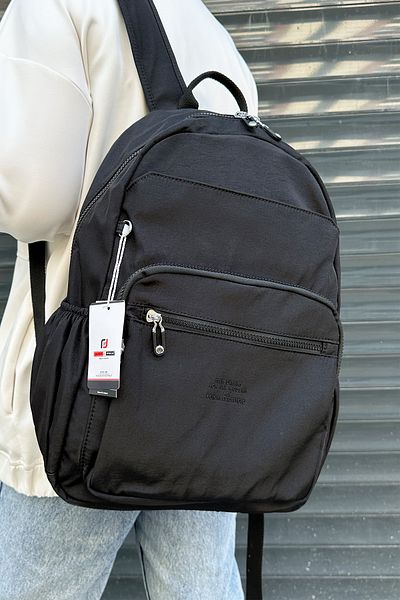 Just Polo Water Resistant Parachute Fabric Backpack (School, Paperwork, Computer, Laptop Bag)