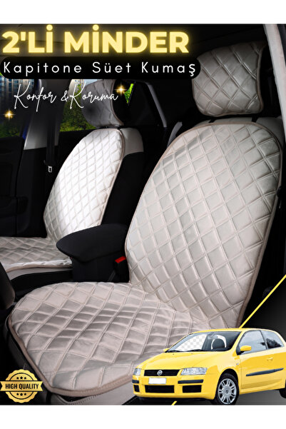 stiloto وسادة مقعد سيارة من جلد الغزال مكونة من قطعتين متوافقة مع فيات ستيلو ...