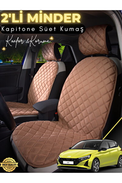 stiloto وسادة مقعد سيارة من جلد الغزال مكونة من قطعتين متوافقة مع Hyundai İ20...