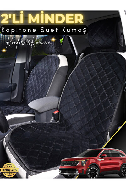 stiloto وسادة مقعد سيارة من جلد الغزال مكونة من قطعتين متوافقة مع سيارة كيا س...