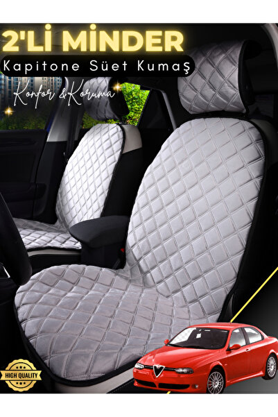 stiloto وسادة مقعد سيارة من جلد الغزال مكونة من قطعتين متوافقة مع ألفا روميو ...