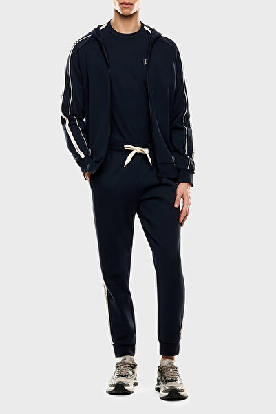 EA7 Pamuklu Regular Fit Lastikli Paça Logolu Şerit Detaylı Jogger Pantolon Erkek PANTOLON 7M000974 A