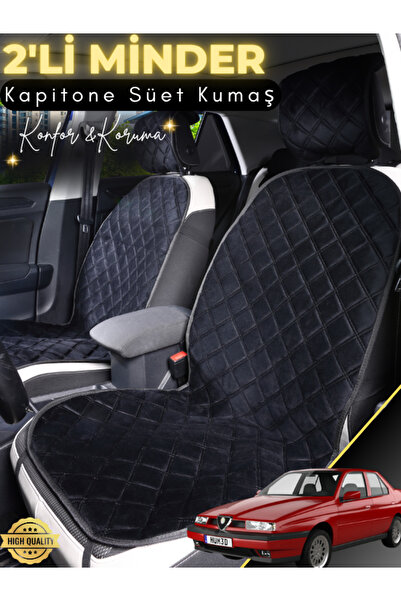 stiloto وسادة مقعد سيارة من جلد الغزال مكونة من قطعتين متوافقة مع ألفا روميو ...