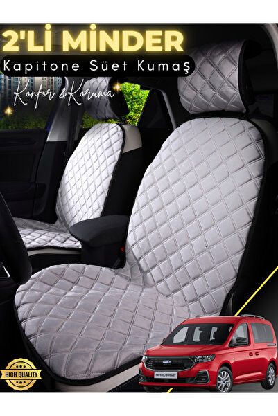 stiloto وسادة مقعد سيارة من جلد الغزال مكونة من قطعتين متوافقة مع Ford Tourne...