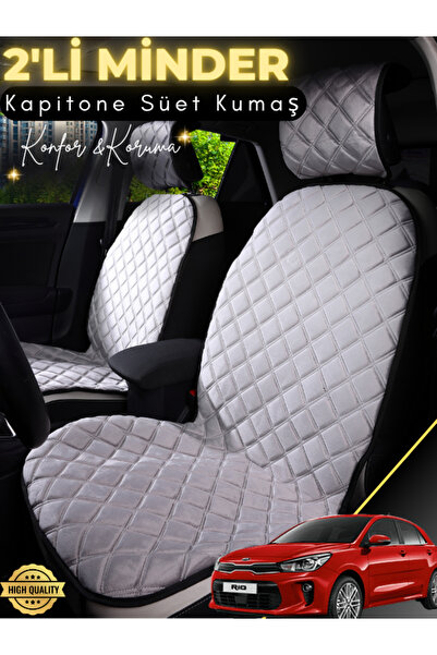 stiloto وسادة مقعد سيارة من جلد الغزال مكونة من قطعتين متوافقة مع كيا ريو |  ...