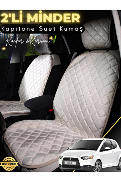 stiloto وسادة مقعد سيارة من جلد الغزال متوافقة مع ميتسوبيشي كولت مكونة من قطع...