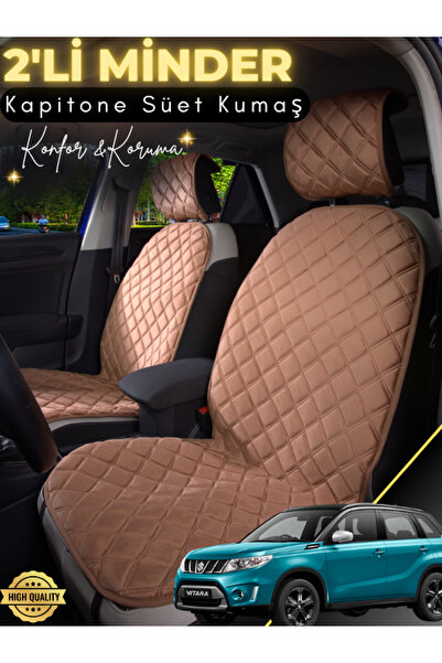 stiloto وسادة مقعد سيارة من جلد الغزال مكونة من قطعتين متوافقة مع سوزوكي فيتا...