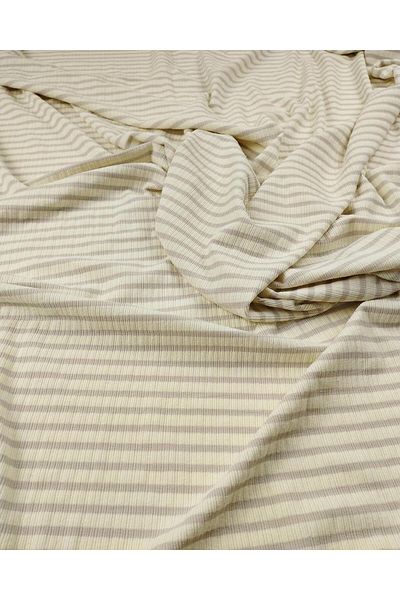 Kumaş Parça Thin Stretchy Knitted in Cream Lilac Colours (Width 140 cm X Length 120 cm)