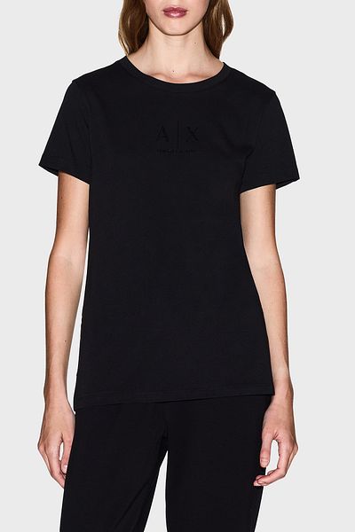 Armani Exchange Cotton Regular Fit Crew Neck t Shirt with Stone Logo Detail t Shirt Xw001459