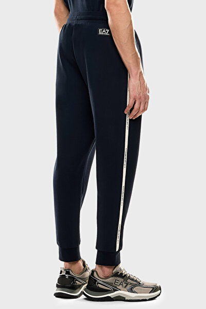 EA7 Pamuklu Regular Fit Lastikli Paça Logolu Şerit Detaylı Jogger Pantolon Erkek PANTOLON 7M000974 A