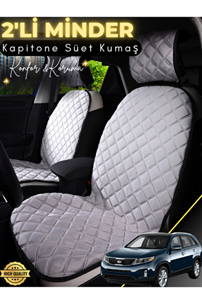 stiloto وسادة مقعد سيارة من جلد الغزال مكونة من قطعتين متوافقة مع سيارة كيا س...