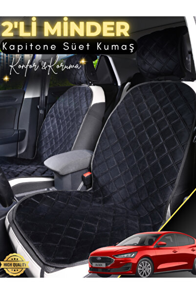 stiloto وسادة مقعد سيارة من جلد الغزال مكونة من قطعتين متوافقة مع سيارة فورد ...