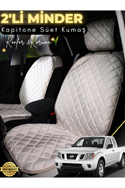 stiloto وسادة مقعد سيارة من جلد الغزال مكونة من قطعتين متوافقة مع نيسان نافار...